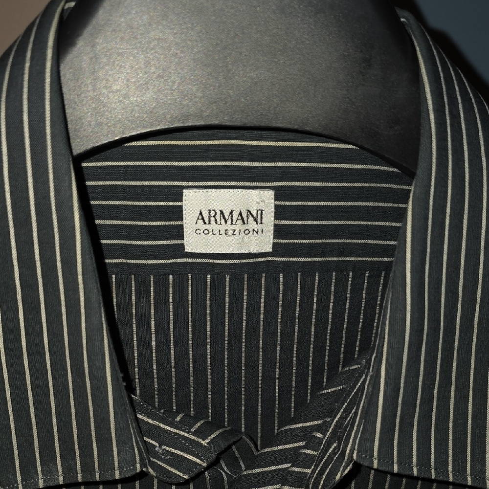 Armani Collezioni Black Striped Shirt